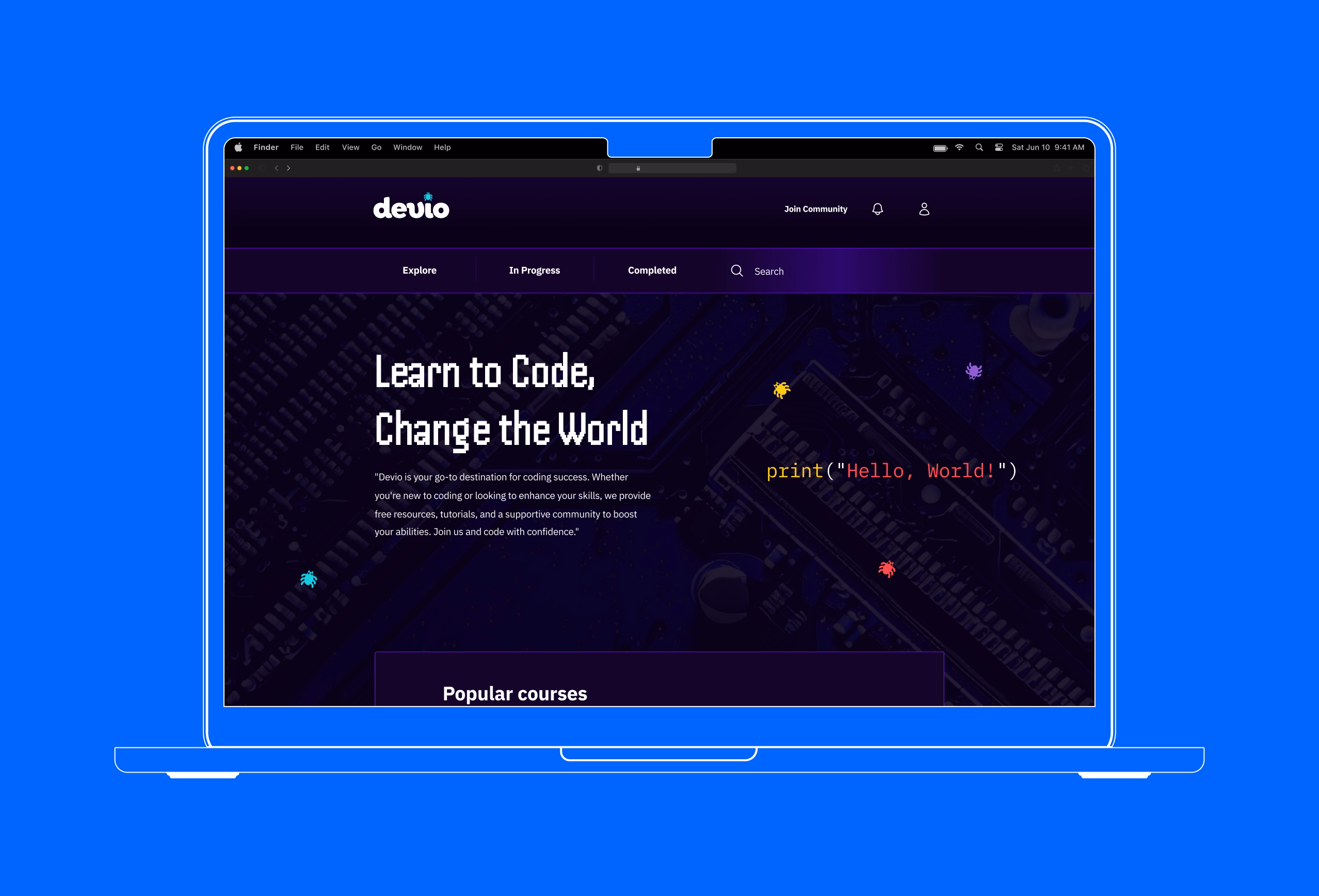 Devio Website ukážka 2